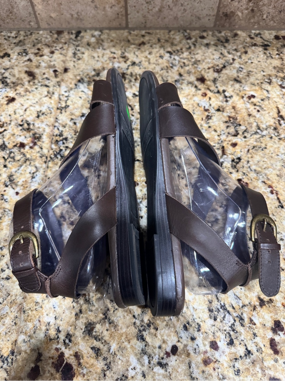 FRANCO SARTO | Leather Slide Sandals - dark brown size 10M strappy casual - Picture 4 of 8